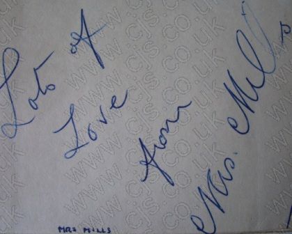 [mrs mills autograph 1960s]