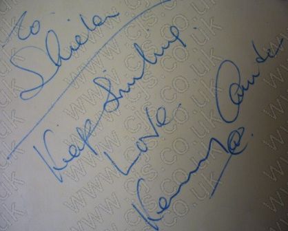 [kenny cantor autograph 1960s]